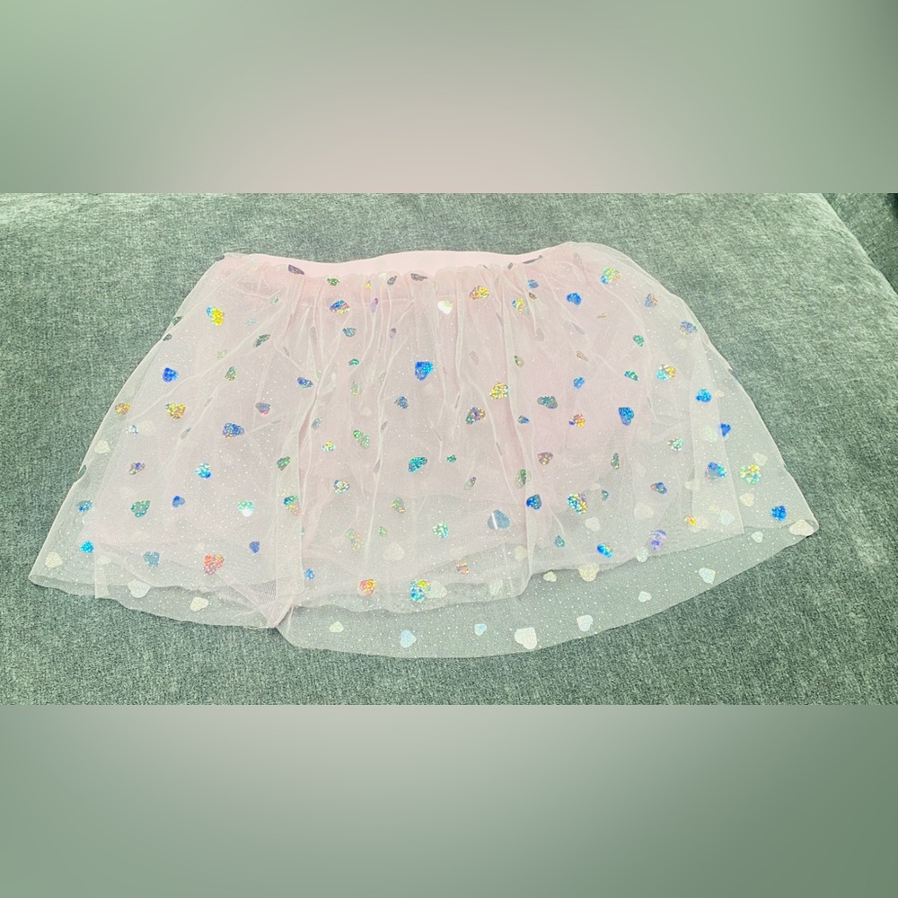 Pink Tulle Skirt with Iridescent Accents